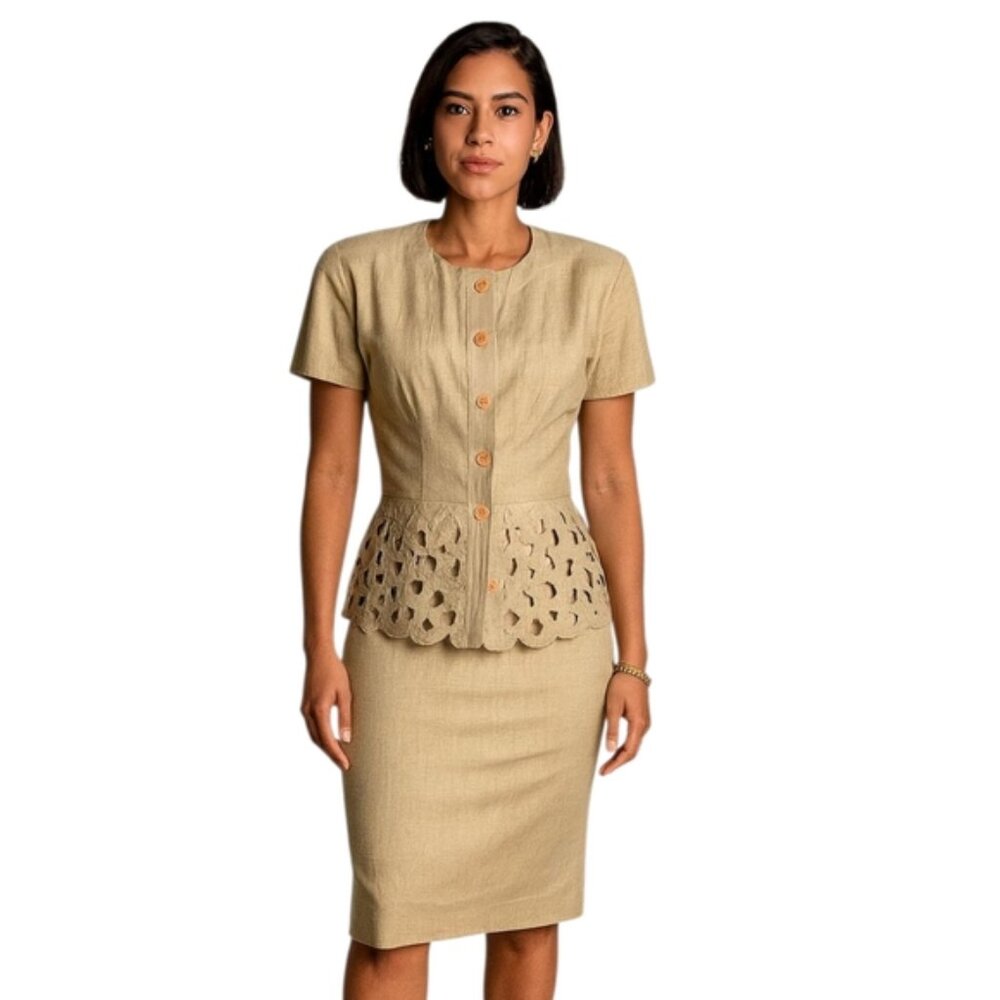 Pia Rucci Vintage Two Piece Skirt Suit Set